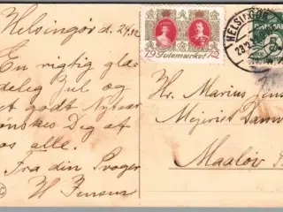Julemærke 1912 på Postkort