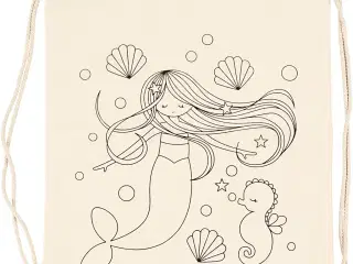 Gymnastikpose Havfrue - Farv din egen 100% bomuld