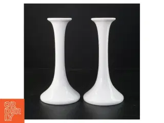 Hvide keramik lysestager fra Alcobaca (str. 20 cm)