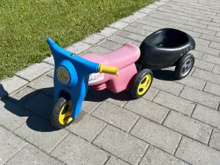 Dantoy scooter med påhængsvogn