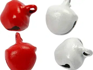 Røde/Hvide Metalbjælder 8 mm - 50 stk. pr. pakke