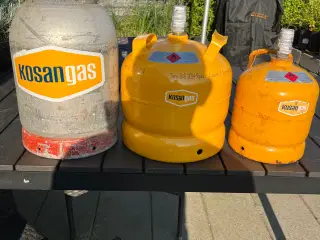 Fyldte 6 kg og 5 kg og 2 kg gasflasker 