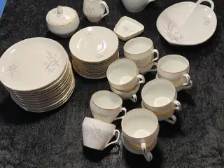 Kaffestel med guldkant