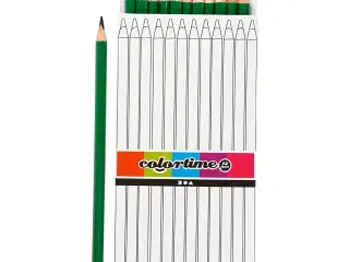 Colortime Farveblyanter, L: 17 cm, mine 3 mm, grøn, 12stk./ 1 pk.