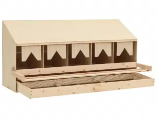 Redekasse til høns med 5 rum 117x33x54 cm massivt fyrretræ