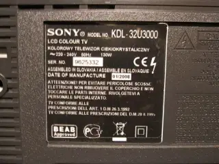 Sony KDL-32U3000, Main A/V 1-874-223-12