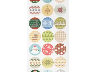 Julebroderi Stickers - 10x23 cm, Selvklæbende Ark