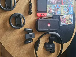 Nintendo switch + spil og tilbehør