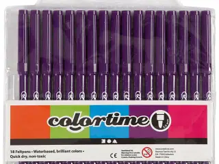 Colortime Lilla Tusch 2 mm - 18 stk. Kvalitetstuscher