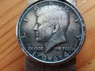 Silver Tone 1964 Kennedy Half Dollar Money Clip