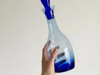 Karaffel, blåt glas