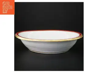 Oval porcelænsskål med guldkant (str. 32 cm)