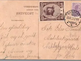 Julemærke Wienerbørn 1922 på Postkort