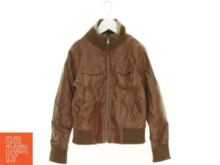 Læder look Pilot jakke (str. 140 cm)