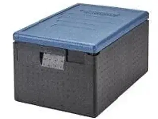 6 stk. Madtransportboks m/blå låg 1/1 GN 46 ltr CamGoBox EPP180