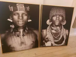 2 billeder med afrikanske portrætter
