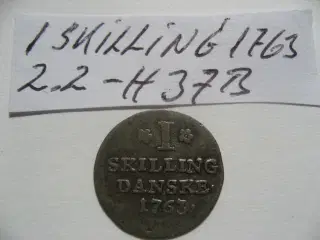 Flot 1 Skilling 1763. Fr.D.V. Bedre årstal