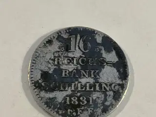 16 Reichsbank skilling 1831 Denmark