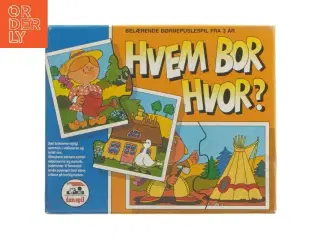 Hvem Bor Hvor? Børnepuslespil fra Dan-Spil (str. 17x14 cm)