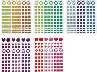 Stickers til mosaik, diam. 8-14 mm, ark 11x16,5 cm, ass. farver, 10ark/ 1 pk.