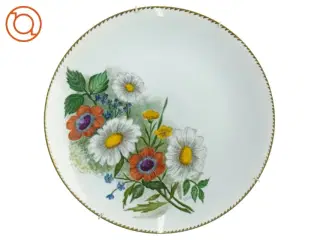 Håndmalet Pynte Platte med Blomstermotiv til ophæng fra Krautheim (str. 31 cm)