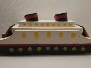 Vintage træ færge. Hukit? Ca. 1970.L 45cm.