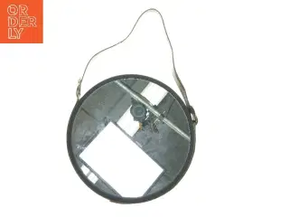 Rundt vægspejl med rem (str. Ø 30,5 cm)