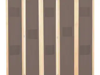 5-panels rumdeler 200 x 170 x 4 cm stof brun