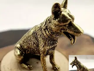 * Lækker schæferhund - i messing