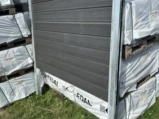 Komposithegn sort med alu stolper, 10 fag