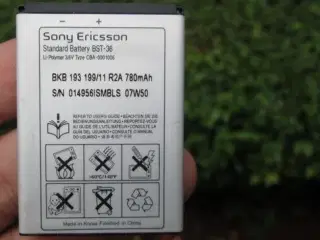 Originalt Sony Ericsson BST-36 Batteri Li-Ion 3.6V