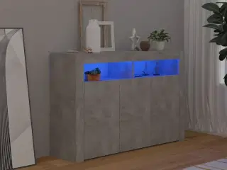 Skænk med LED-lys 115,5x30x75 cm betongrå