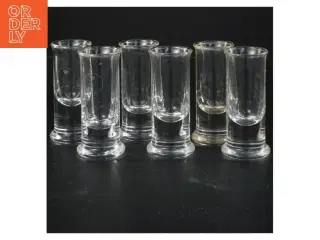 Sæt med seks snapseglas fra Holmegaard (str. Ø 4x9,5 cm)