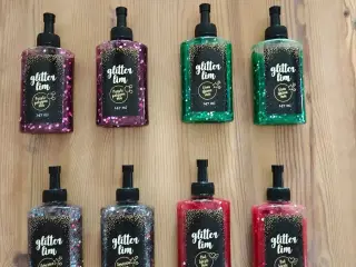 Glitter lim/ glimmerlim, stor flaske, 8 stk