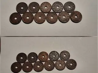 Danmark, Mønter, 11 x 1 ØRE, Chr. X 