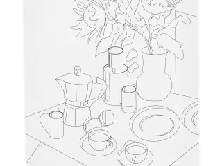 Malerlærred med print, Morgenbord, D: 1,6 cm, str. 24x30 cm, 360 g, 1 stk.