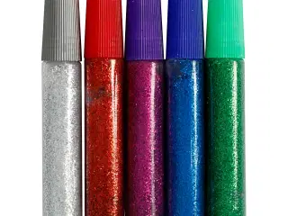 Glitterlim, ass. farver, 5x10ml/ 1 pk.