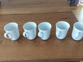 5 Royal Copenhagen Hvid riflet krus