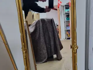 Svensk rokokospejl belagt med ægte bladguld 122x49