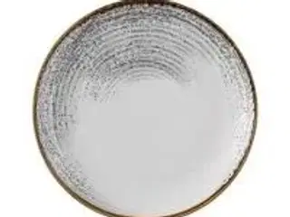 6 stk. Tallerken coupe hvid m/grå D260 mm Homespun Accents