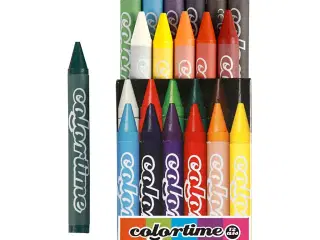 Colortime Farvekridt, L: 10 cm, tykkelse 11 mm, ass. farver, 12stk./ 1 pk.