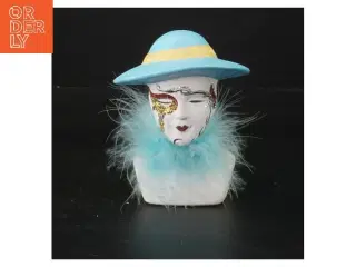 Smykkeholder buste i porcelæn(str. 10 cm)