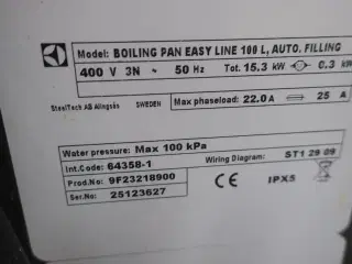 Kipsteger ELECTROLUX Boiling Pan Easy Line 100 l. / Auto. Filling
