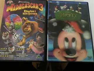 Madagascar 3 og  Mickey Jul i andeby dvd
