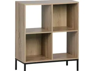 Reol med 4 rum MobleKit - brun/sort, træ og metal, 60 × 29 × 72 cm