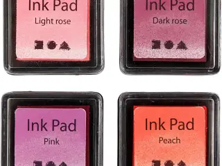 Stempelpude, H: 2 cm, str. 3,5x3,5 cm, fersken, pink, lys rosa, mørk rosa, 4 stk./ 1 pk.