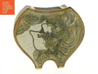 Drage Keramik Vase med detaljerede Drage motiver (str. 21 x 18,5 x 10 cm)