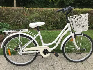 Pigecykel 24" 3 gear, hvid, perfekt stand