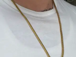 4mm 14kt goldfilled Franco kæde med Thors hammer