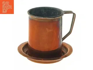 Kobberkop med underkop (str. 11x8,5 og 13 cm)